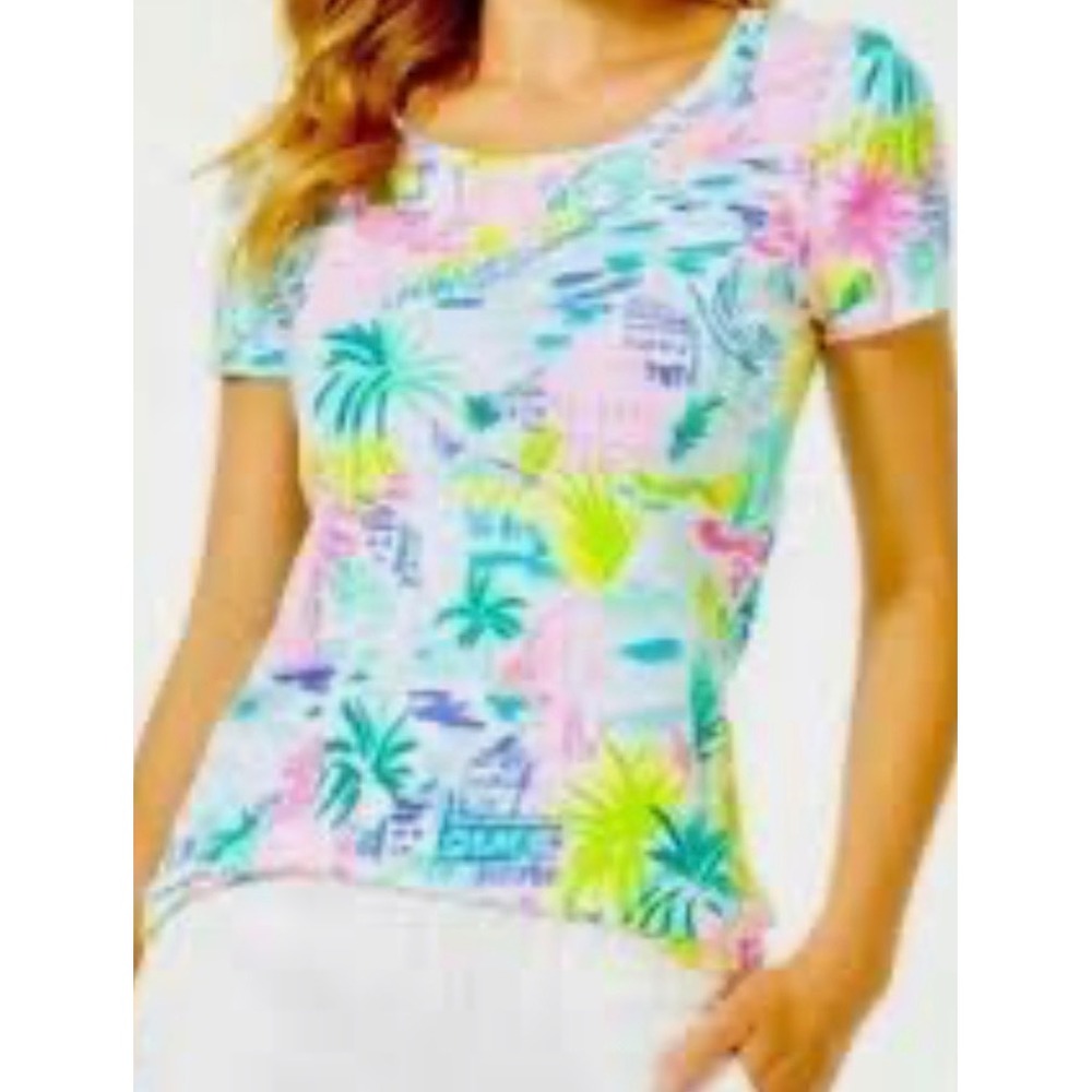 Lilly Pulitzer Private‎ Island Haley Scoop Neck Tee Size XS soft stetchy